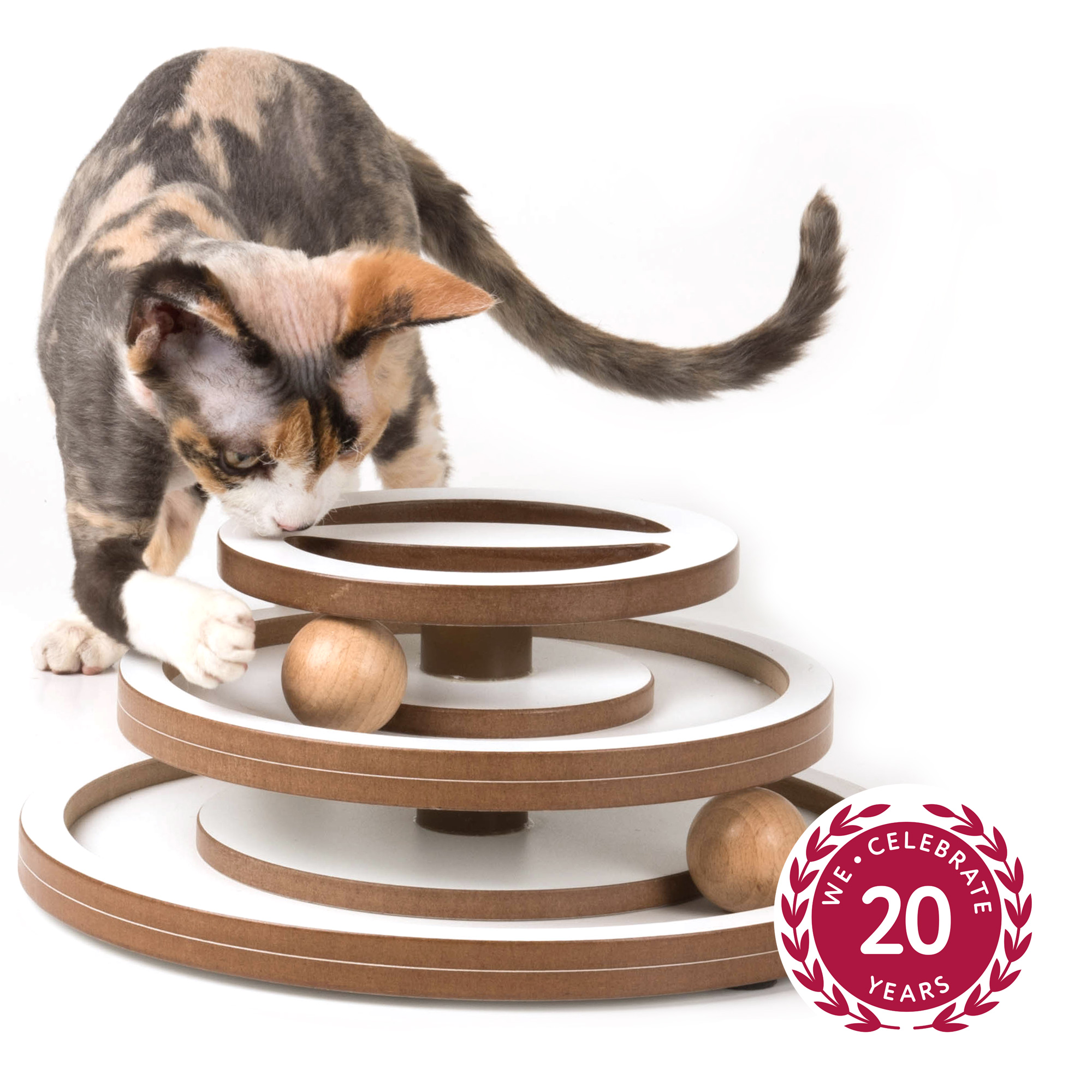 Profeline - Wooden Cat Track Tower Katzen Spielturm Holz weiss angebot