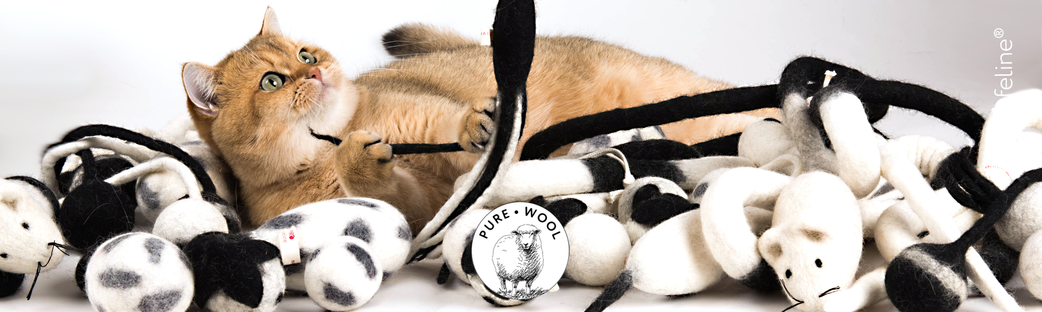 handgefilztes katzenspielzeug aus 100 Schurwolle