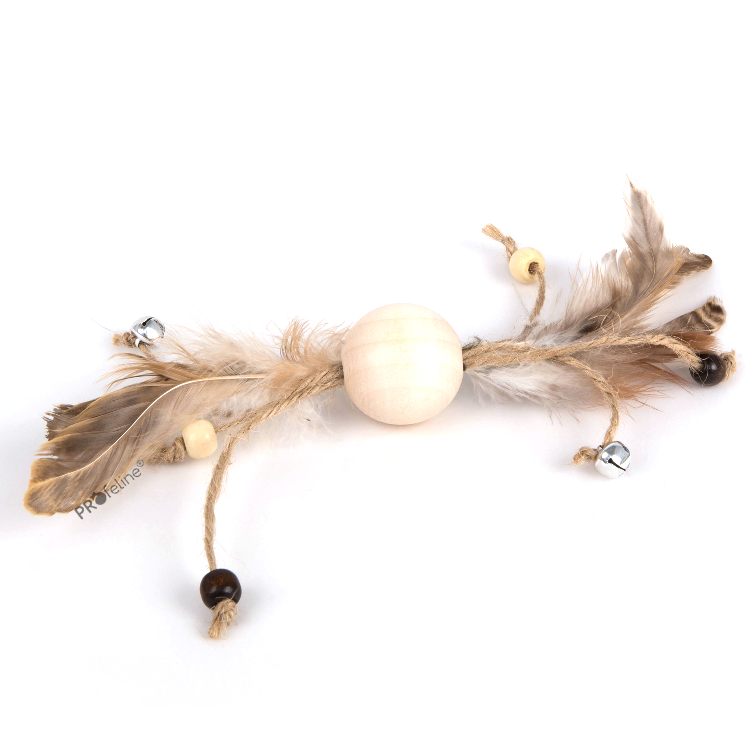 Whiskers Rolling Naturspielzeug für Katzen Federn mit Kugel