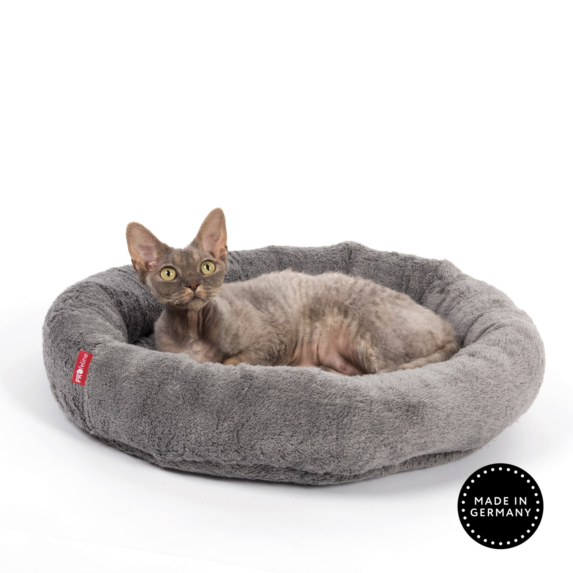 Cad Bed Feline oval Classicsilver Ovales Katzenbett Baumwolle grau