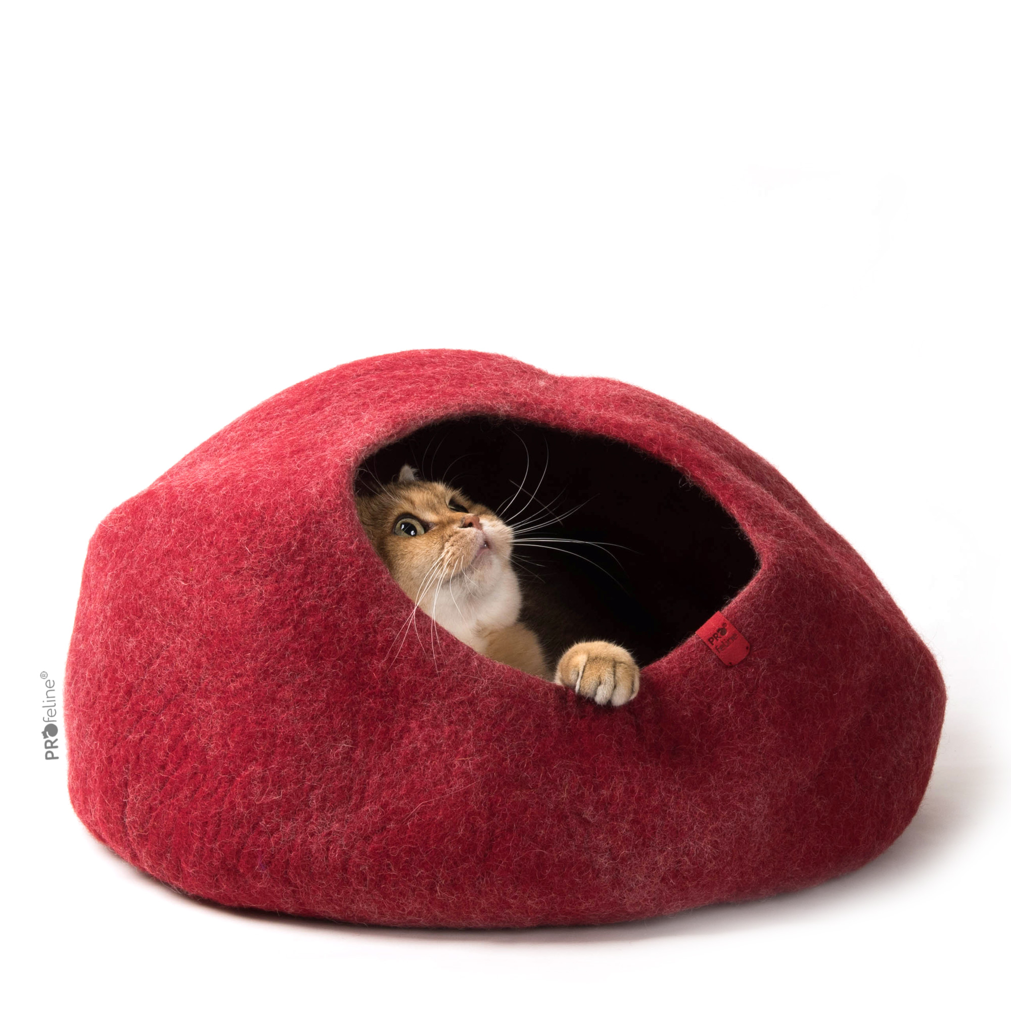 Cat Cave Woolly Red / Rot Filz Katzenhöhle wolle rot
