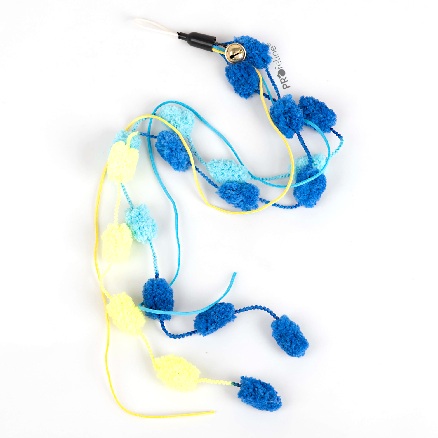 Pom Pom Ribbon Refill Katzenangel Anhänger Pom Pom lang blau