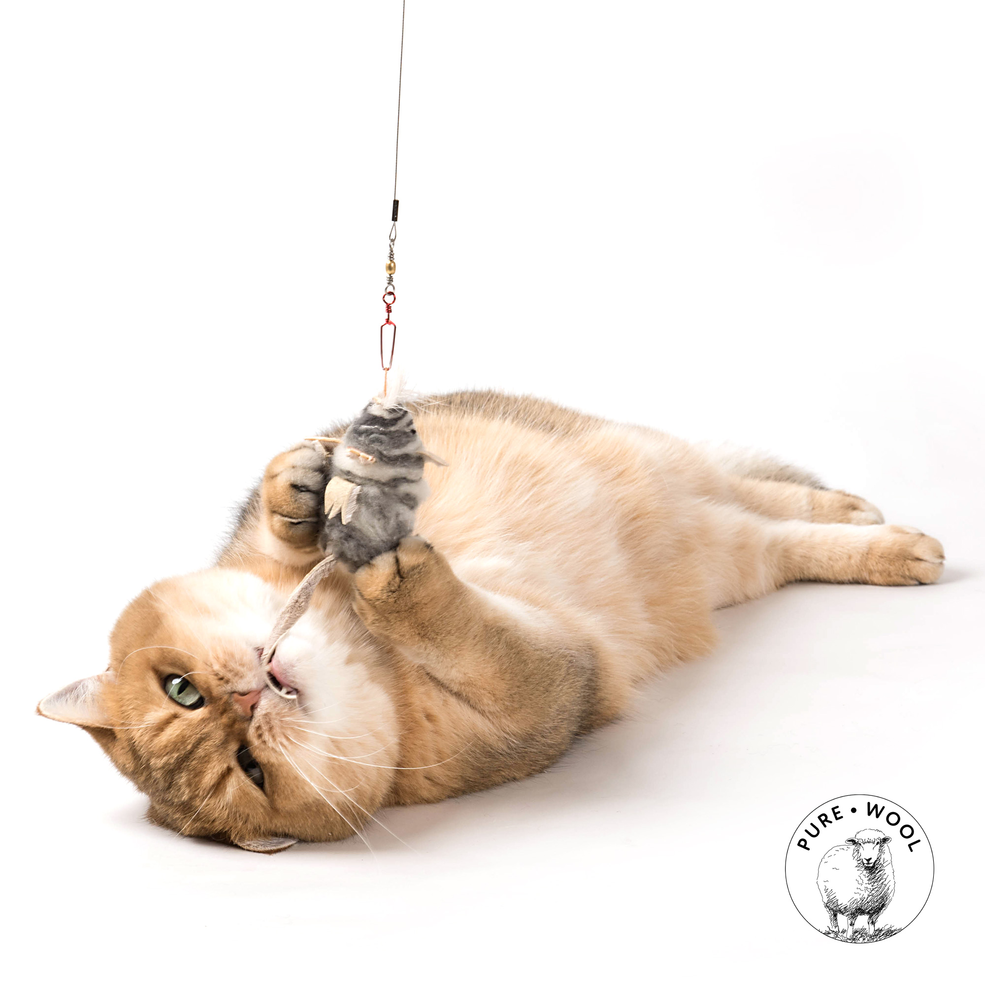 Nibble WoolMouse Katzenangel Ersatzanhänger 100% Wolle ibble WoolMouse