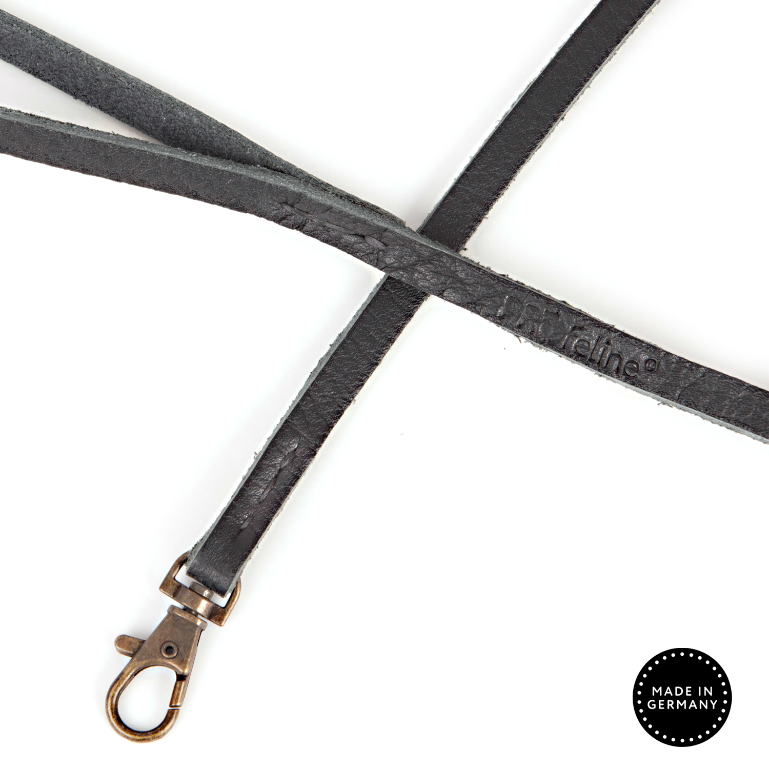 Lederleine mit Karabiner für Katzenanhaenger