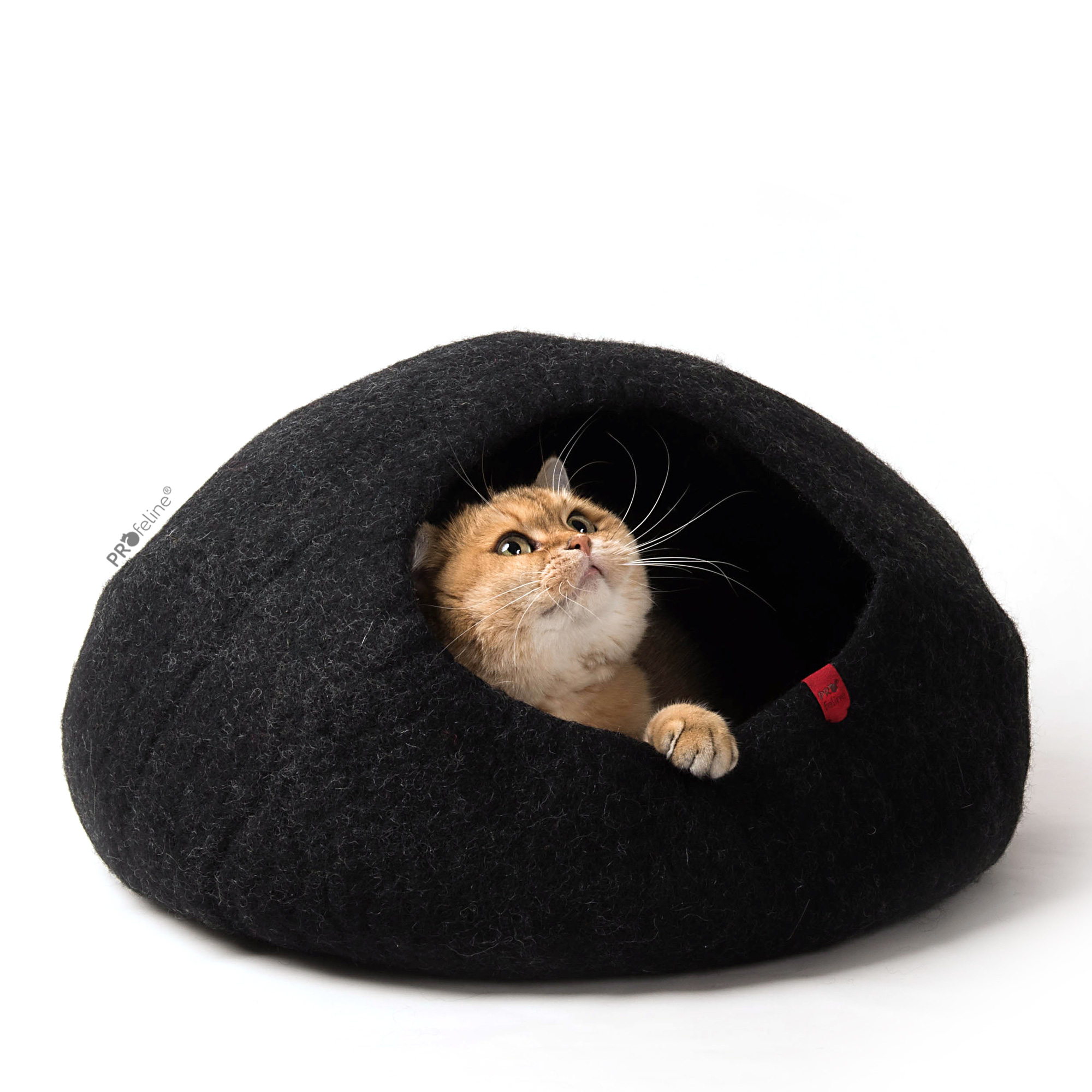 Cat Cave Woolly Black / Schwarz Katzen Filzhöhle schwarz