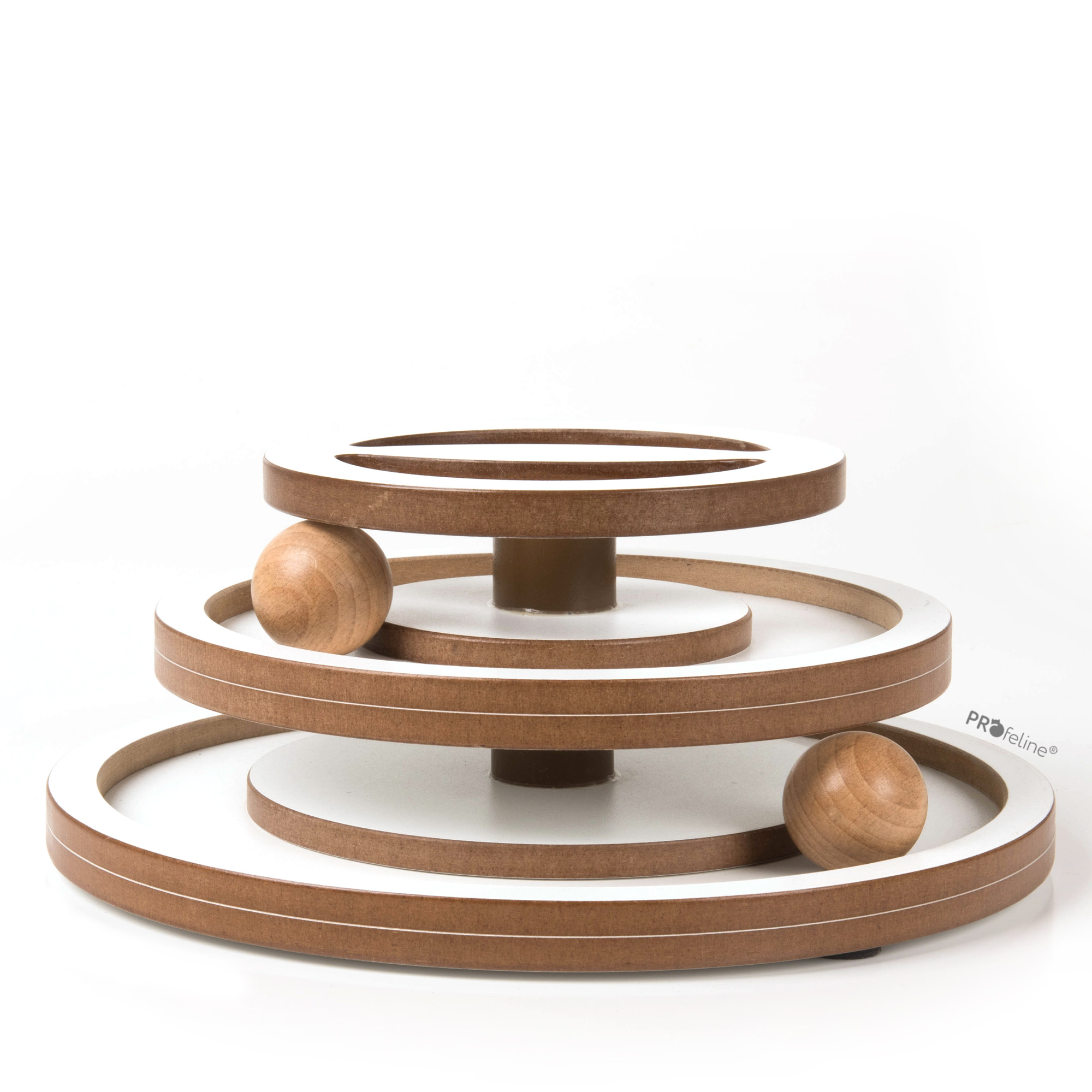 Profeline - Wooden Cat Track Tower Katzen Spielturm Holz weiss