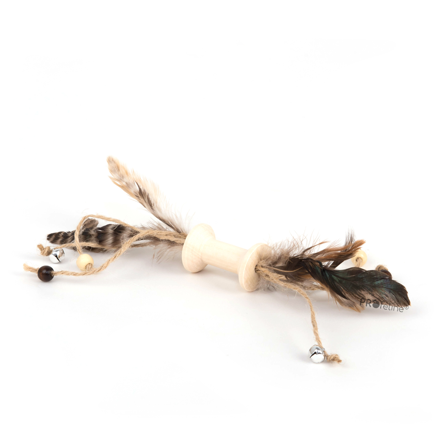 Whiskers Spindle Katzenspielzeug Federn und Holu