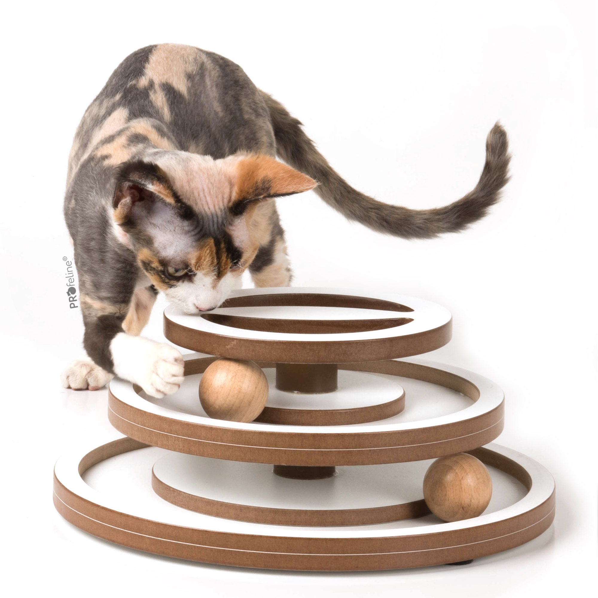 Katzen Spielturm Holz weiss