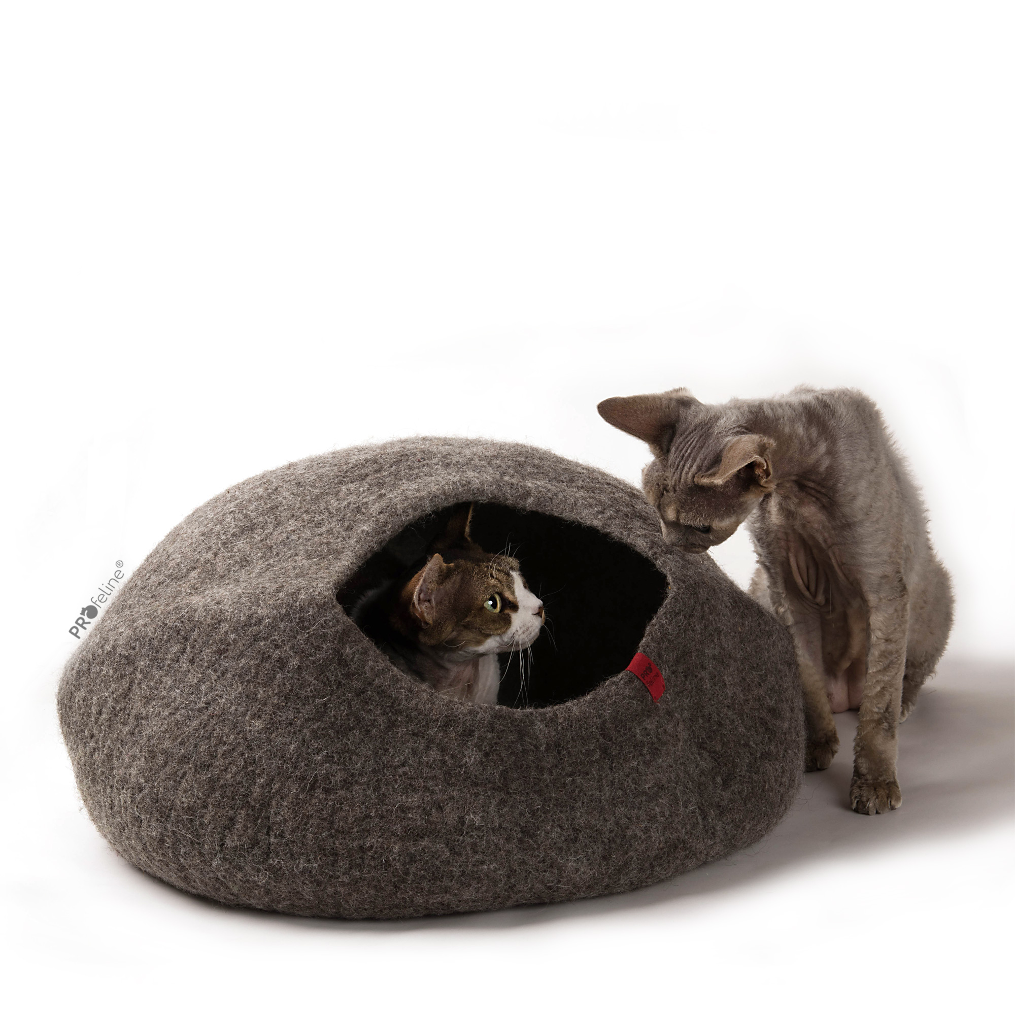 Felted Cat Cave Brown Filz Katzenhöhle braun